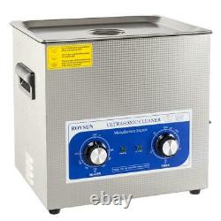 10L Liter Stainless Steel Ultrasonic Cleaner Heated Machine Heater withTimer 40kHz