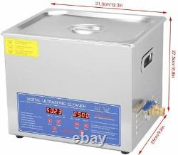 10L ULTRASONIC CLEANER NEW Digital Cleaning Machine HEATED 110V TANK 2.5G USA