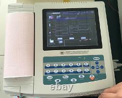 12 channel EKG/ECG Machine Touch Screen Cardiac Monitor PC Sync software 12 lead
