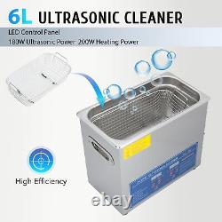6L 1.6 GAL Digital Ultrasonic Cleaner Jewelry Polishing Machine with Timer Heater