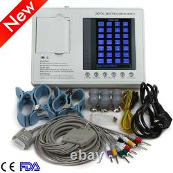 7 inch 3-channel 12-Lead Electrocardiograph ECG/EKG Machine Interpretation LCD