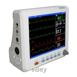 8 Patient Monitor Machine ECG NIBP RESP TEMP SPO2 PR Vital Sign + Cuff +Cable