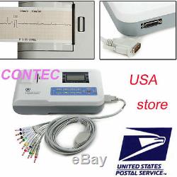 CONTEC Portable ECG Machine EKG Monitor electrocardiograph Free Printer ECG100G