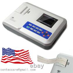 Color Portable Digital 1-channel 12 Lead Electrocardiograph ECG Machine, printer