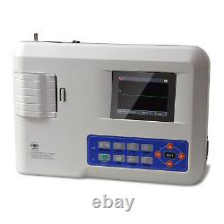 Color Portable Digital 1-channel 12 Lead Electrocardiograph ECG Machine, printer