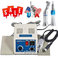 Dental Lab Micromotor Marathon Polisher Machine&35K RPM Handpiece&10x Drill Burs