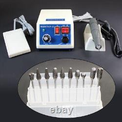 Dental Lab Micromotor Marathon Polisher Machine&35K RPM Handpiece&10x Drill Burs