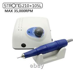 Dental Lab Micromotor Polisher Nail Drill Machine STRONG210 + 105L Handpiece US