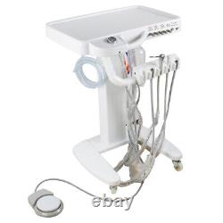 Dental Lab Mobile Delivery Unit Treatment Machine Cart Portable 4Hole Syringe