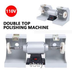 Dental Lab Polishing Lathe Polishing Burnishing Lathe Machine 2 Tops 3000Rpm