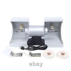Dental Lab Polishing Machine Dual Lathe Jewelry Grinder with Vacuum Pipe 550W