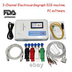 Digital 3 Channel 12 lead ECG/EKG machine+PC software Electrocardiograph 300G