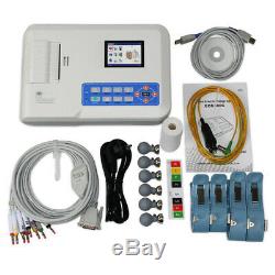 Digital 3 Channel 12 lead ECG/EKG machine +software Electrocardiograph US seller