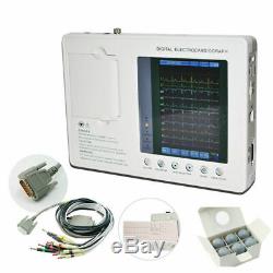 Digital 3-channel 12-Lead Electrocardiograph ECG/EKG Machine Interpretation+Gift