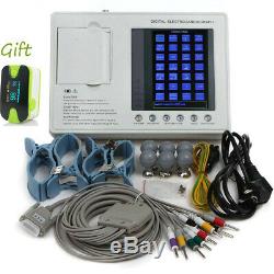 Digital 3-channel 12-Lead Electrocardiograph ECG/EKG Machine Interpretation+Gift