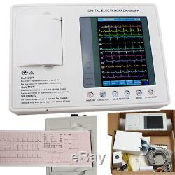 Digital 3-channel 12-lead Electrocardiograph ECG EKG Machine w interpretation