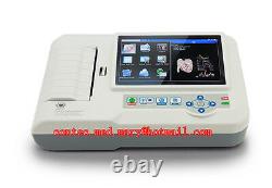 Digital 6 Channel 12 lead ECG/EKG machine +software Electrocardiograph Touch CE