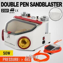 Double Pen Sandblaster Twin-pen Sand Blasting Machine Polishing +Lamp Dental Lab