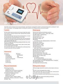 ECG/EKG Machine 12 lead Portable 1 channel Electrocardiograph interpretation FDA