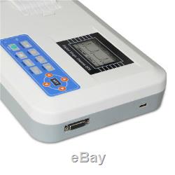 ECG Machine LCD Electrocardiograph 1 Channel EKG Monitor 12 Leads Printer