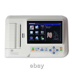 Touch 6 Channel ECG Machine 12 Lead Electrocardiograph EKG Cardiac Monitor + CD