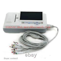 Touch Digital 6 Channel 12 lead ECG/EKG machine Electrocardiograph PC software