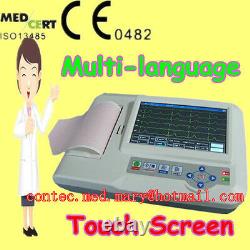 Touch Digital 6 Channel 12 lead ECG/EKG machine Electrocardiograph PC software