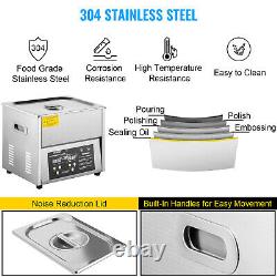 VEVOR Digital Ultrasonic Cleaner Ultrasonic Cleaning Machine 10L Stainless Steel
