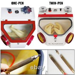 VEVOR Twin Pen Sandblaster Double Pen Sand Blaster Machine for Dental Lab 2 Tank