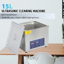 15l Ultrason Nettoyeur Bijoux Nettoyage Machine Chauffage Avectimer Pap