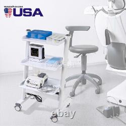 Chariot à trois couches dentaires pour équipement de laboratoire mobile avec machine à ultrasons.