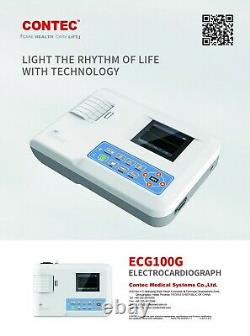 Digital 1 Canal 12-lead Ecg/ekg Machine Couleur Imprimante Électrocardiographe Ce