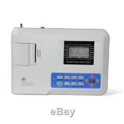 Ecg LCD Machine Électrocardiographe 1 Canal Ecg Moniteur 12 Dérivations Imprimante