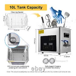 Machine à laver ultrasonique de 10L pour le nettoyage des instruments de laboratoire dentaire avec chauffage et minuterie