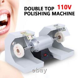 Machine à polir à deux têtes pour laboratoire dentaire, pour roue de polissage, pour bijoux et pour établi de polissage.