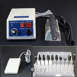 Machine de polissage Marathon pour laboratoire dentaire avec micromoteur et pièce à main à 35 000 tr/min et 10x forets de perçage