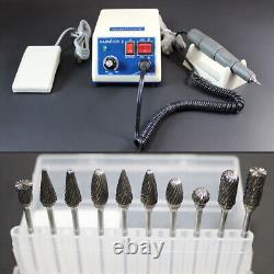 Machine de polissage Marathon pour laboratoire dentaire avec micromoteur et pièce à main à 35 000 tr/min et 10x forets de perçage.