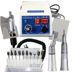 Machine de polissage Marathon pour laboratoire dentaire + micromoteur + pièce à main de 35K RPM + 10x forets