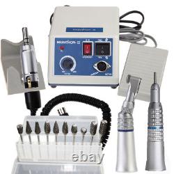 Machine de polissage de laboratoire dentaire Micromotor Marathon & 35K RPM Handpiece & 10x Drill Burs