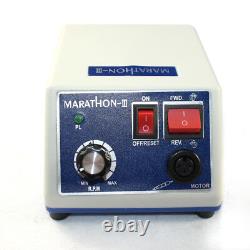 Machine de polissage de laboratoire dentaire avec micromoteur Marathon + pièce à main à 35 000 RPM + 10x fraises de forage